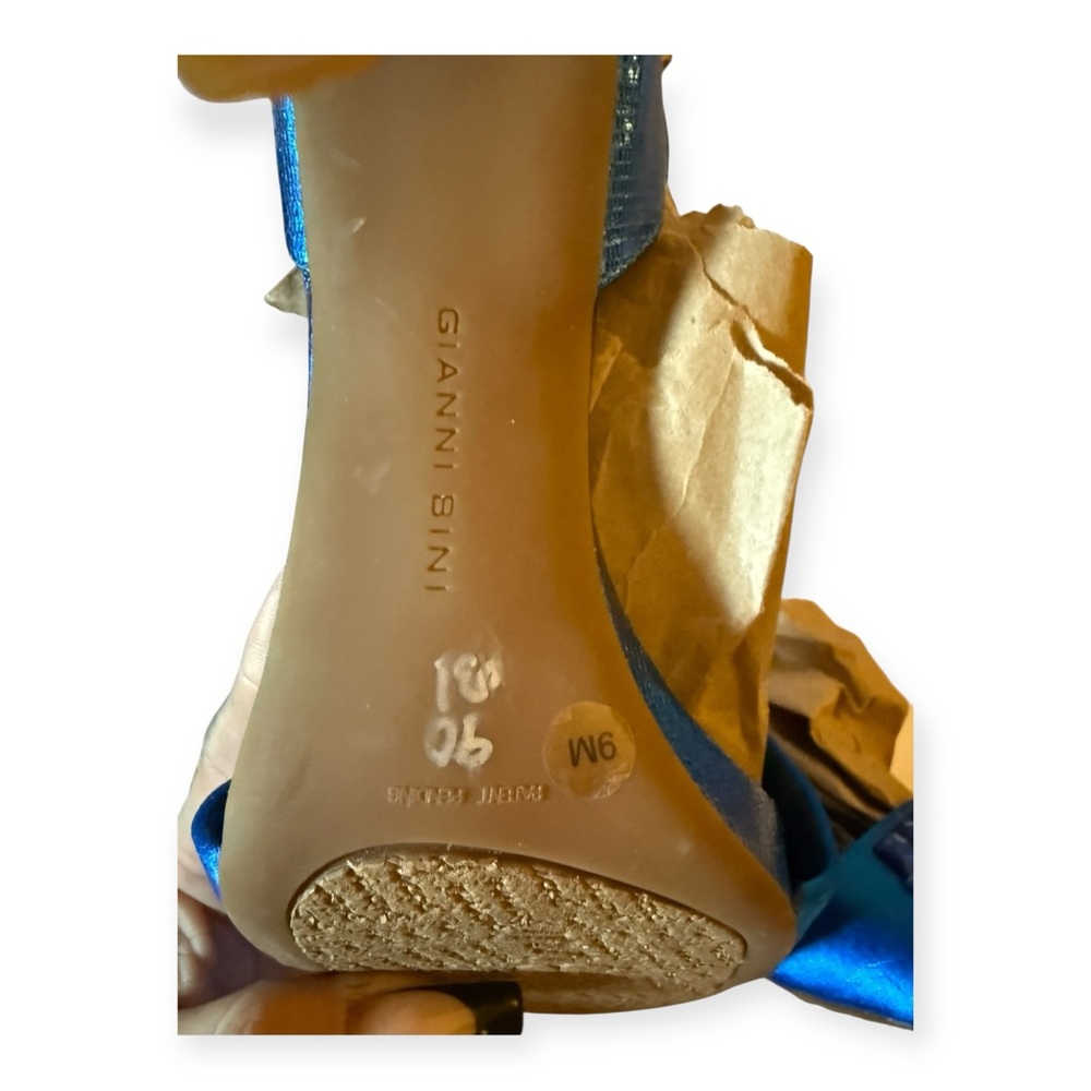 Gianni Bini Metallic Blue Strappy Heels Sz 9 NWOT - Picture 9 of 9